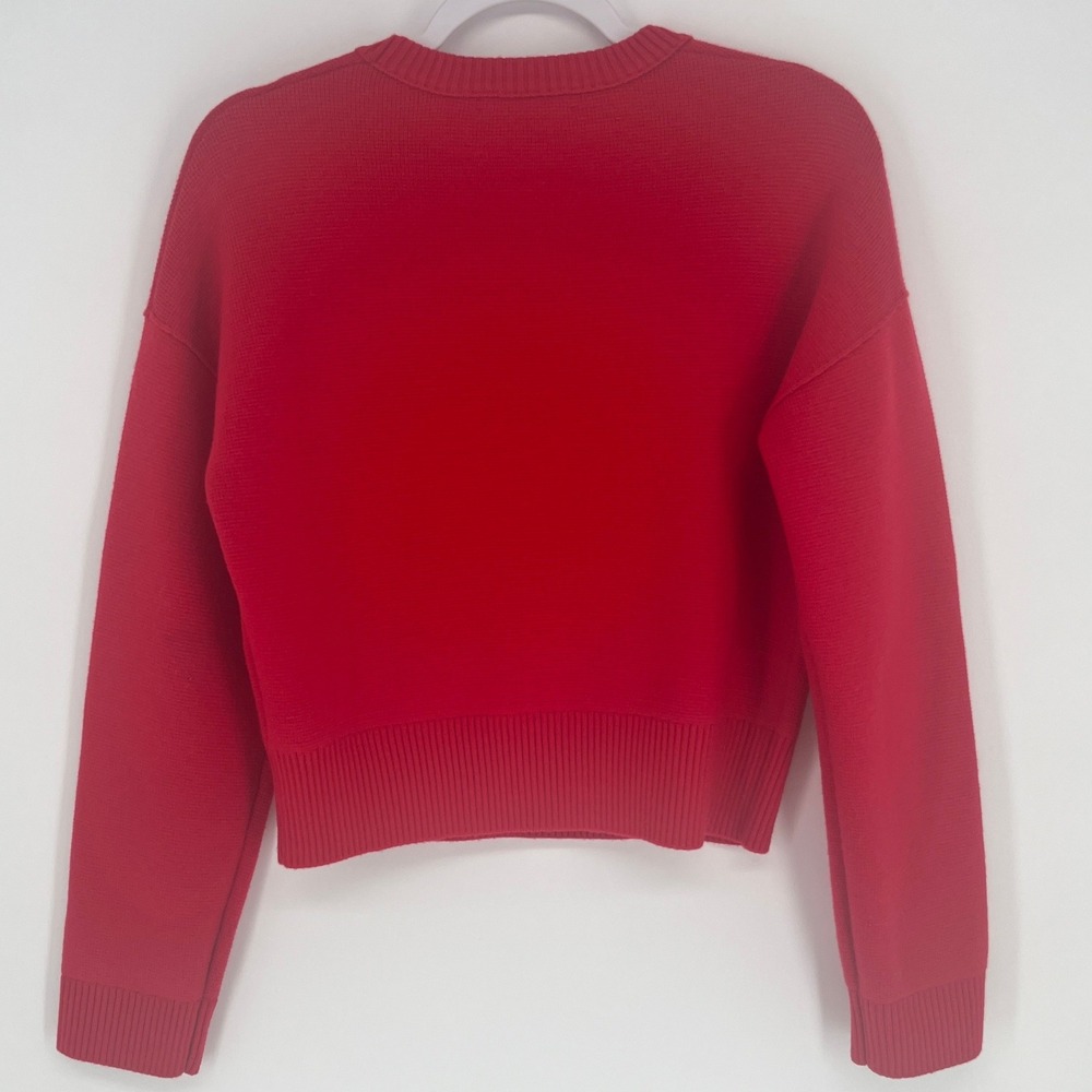 Banana Republic Extra Fine Merino Wool Cropped Crewneck Sweater Red NWOT Small - Picture 4 of 8
